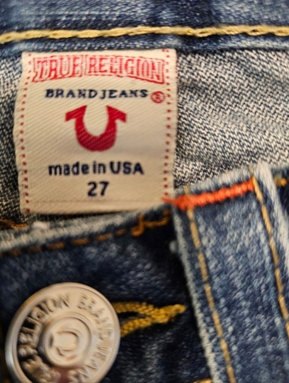 True Religion Blue Skinny Jeans with Pink Fairy Embroidery - Picture 6 of 7